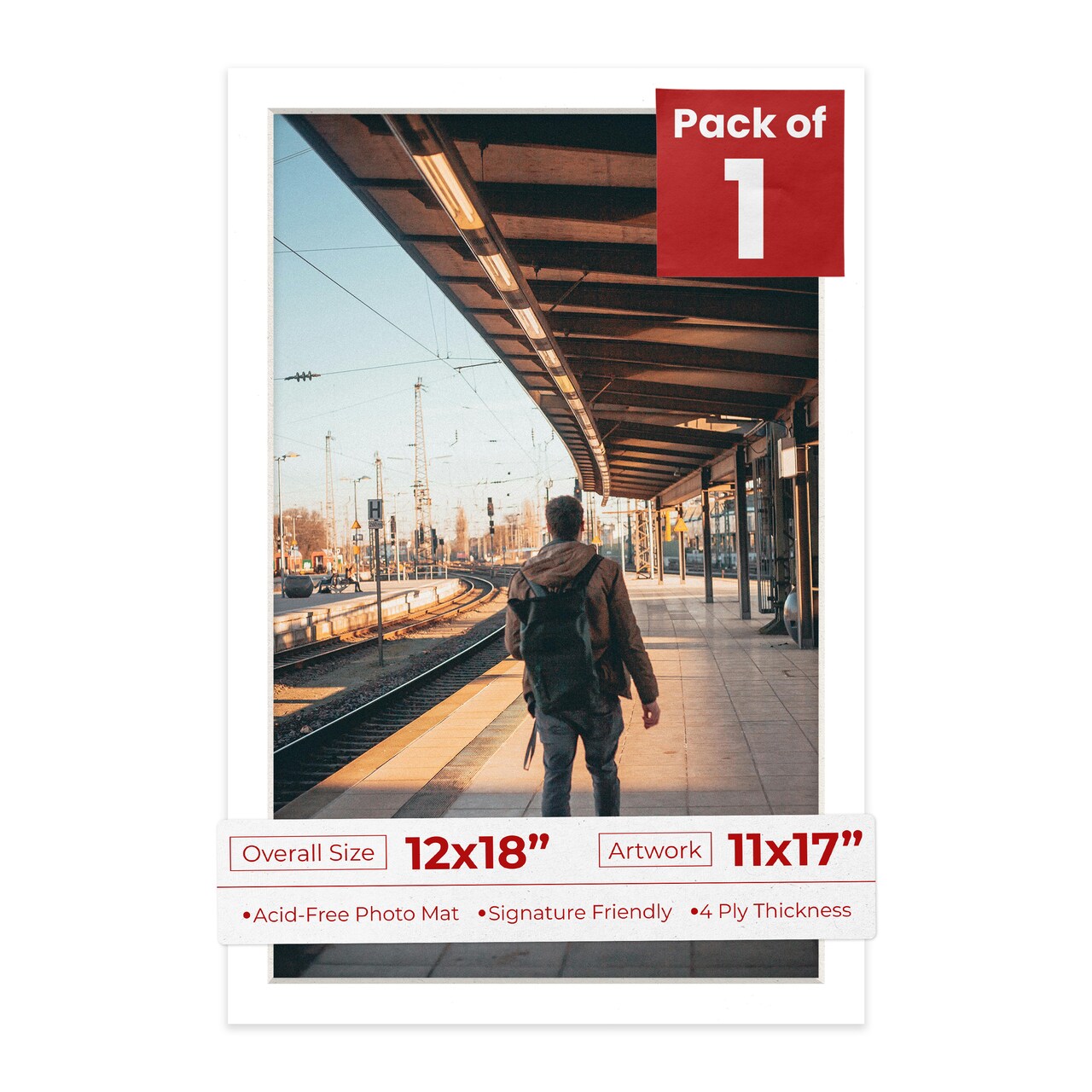 Off White Pebble Mat Board for 12x18 Frames - Fits 11x17 Photos